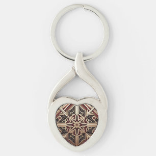 Elegant Modern Geometric Star Patterned Key Ring