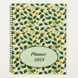 Elegant Modern Girly Botanical Floral Foliage 2025 Planner