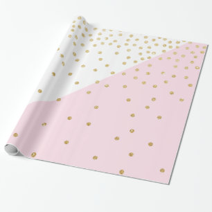 Elegant modern girly faux gold glitter confetti wrapping paper