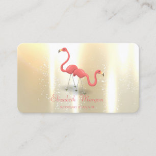 Elegant Modern Girly Funny, Flamingos Business Card
