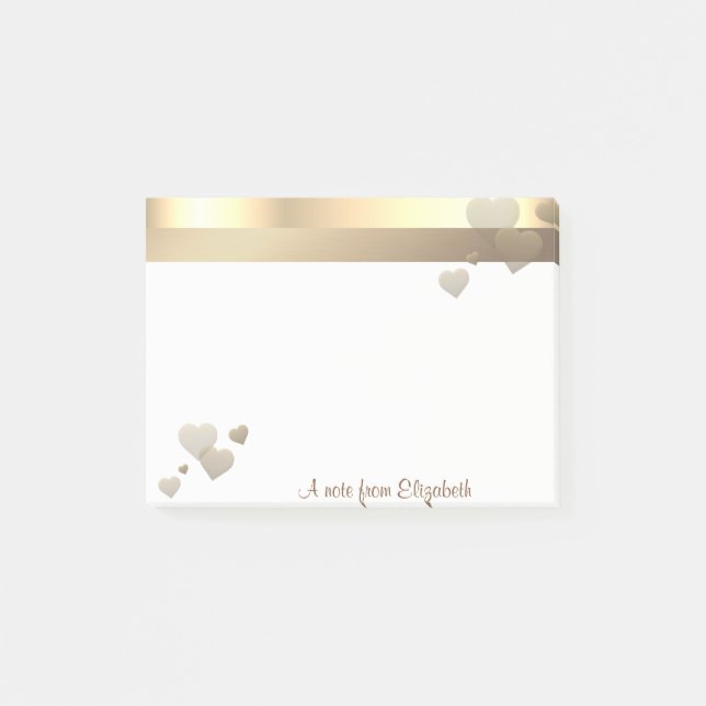 Elegant Modern Girly,Hearts -  Personalised Post-it Notes (Front)