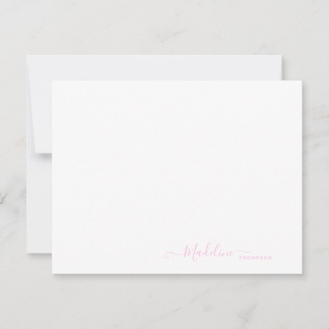 Elegant Modern Girly Script Blush Pink Card (Front)