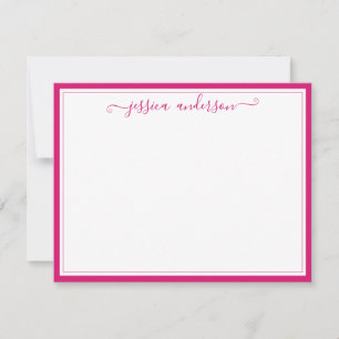 Elegant Modern Girly Trendy Magenta Pink Script Card