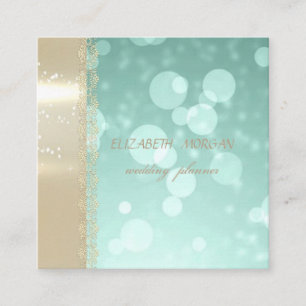 Elegant Modern Glamorouse ,Faux Gold,Bokeh,Lace Square Business Card