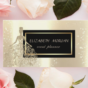 Elegant Modern Glamorouse ,Faux Gold Dress Business Card