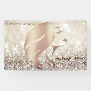 Elegant Modern Glamourous Glitter Face Silhouette Banner