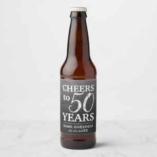 Elegant Modern Glitter Birthday Party Anniversary Beer Bottle Label
