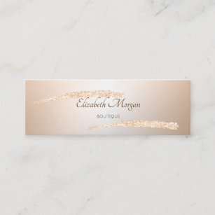 Elegant Modern,Glitter  Rose Gold Brush Stroke Mini Business Card