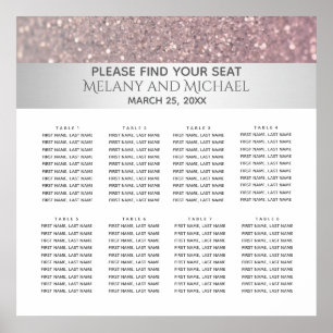 Elegant modern glittery silver stripe poster