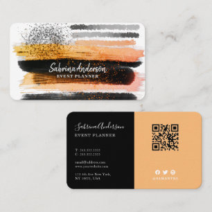 Elegant Modern Gold and Black Abstract Business Card