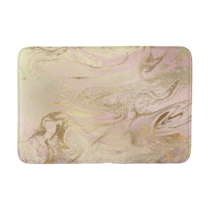Elegant modern gold and rose gold marble & glitter bath mat