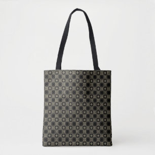 Elegant Modern Gold Art Deco Squares Tiles Pattern Tote Bag