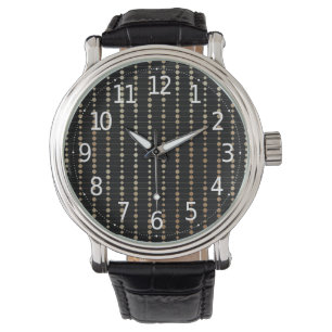 Elegant Modern Gold Beads Circles Dots Pattern Watch