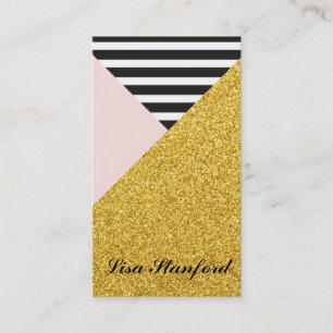 Elegant Modern Gold, Blush pink business card