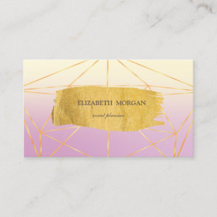 Elegant Modern Gold Brush Stroke Geometric,Ombre Business Card