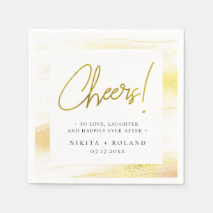 Elegant Modern Gold Cheers Napkin
