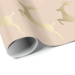 Elegant Modern Gold Christmas Reindeer Pattern Wrapping Paper<br><div class="desc">Beautiful Christmas pattern in faux gold.</div>