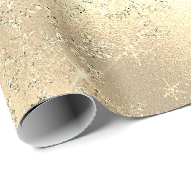 Elegant Modern Gold Christmas Snowflake Pattern  Wrapping Paper (Roll Corner)