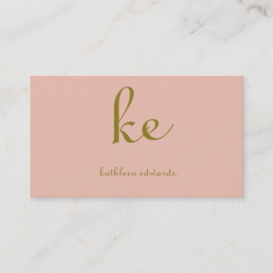 Elegant Modern Gold Coloured and Pink Professional Business Card