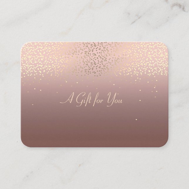 Elegant Modern Gold Confetti Discount Card (Front)