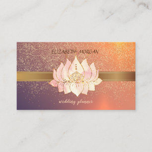Elegant Modern Gold Confetti Lotus  Business Card