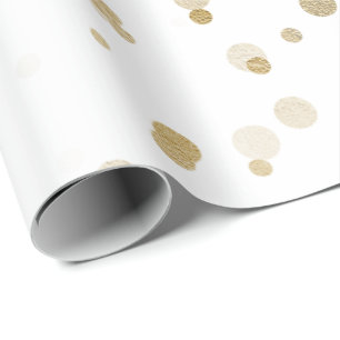 Elegant modern gold confetti polka dot pattern wrapping paper