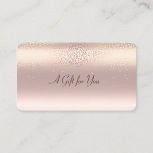 Elegant Modern Gold Confetti Shiny Rose Gold Discount Card