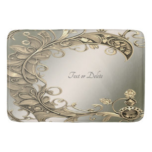 Elegant Modern Gold Decorative Bath Mat