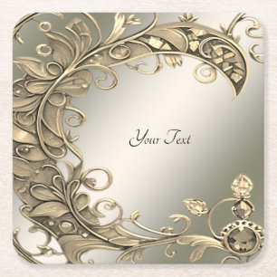 Elegant Modern Gold Decorative Paper Coaster