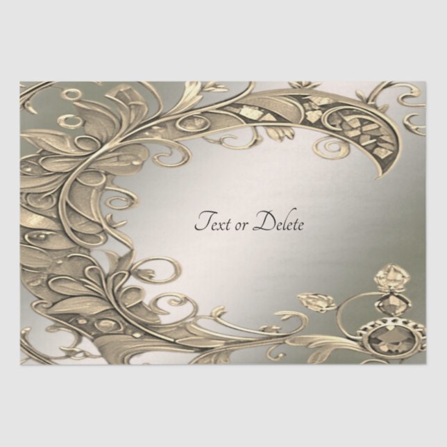 Elegant Modern Gold Decorative Tissue Paper (Front)