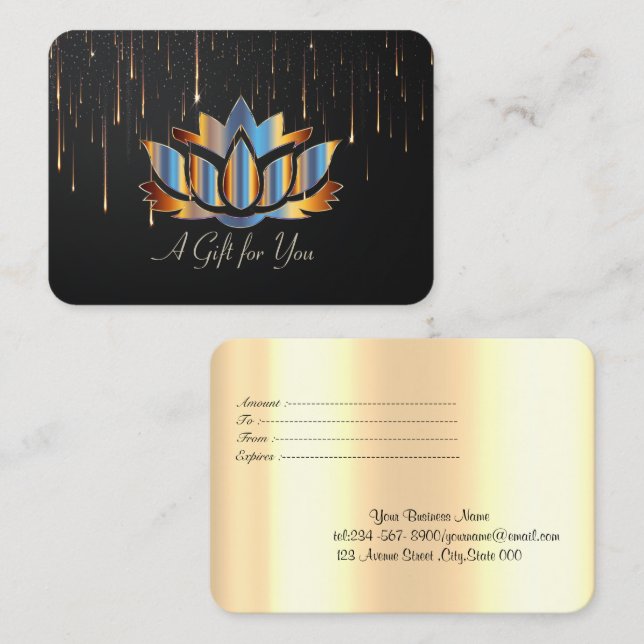 Elegant Modern Gold Drips Gold Discount Card (Front/Back)