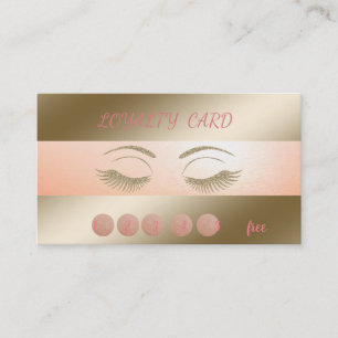Elegant Modern Gold Faux Lashes Loyalty Card