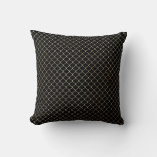 Elegant Modern Gold Fence Chain Pattern Cushion