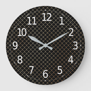 Elegant Modern Gold Fence Chain Pattern   Large Clock