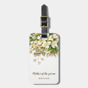 Elegant modern gold floral mother of the groom luggage tag