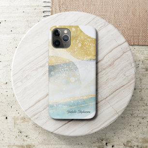 Elegant Modern Gold Foil and Teal Abstract  iPhone 11 Pro Case
