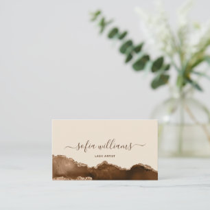 Elegant Modern Gold Glitter Brown Agate Business Card