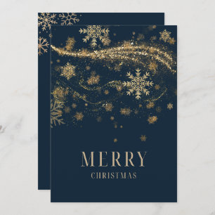 Elegant Modern Gold Glitter Chic Christmas Holiday Card
