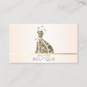 Elegant Modern Gold Glitter Dress Business Card