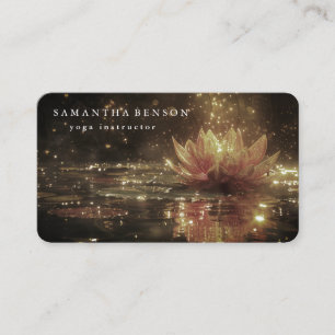 Elegant Modern Gold Lotus Logo Stylish Copper Business Card