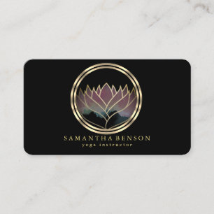 Elegant Modern Gold Lotus Logo Stylish Copper Business Card