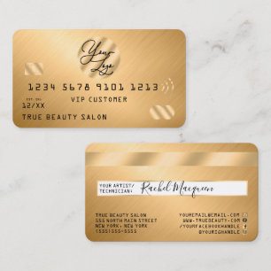 Elegant Modern Gold Metallic Credit Card Logo
