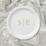 Elegant Modern Gold Monogram Minimalist Paper Plate<br><div class="desc">These chic modern paper plates can be personalised with your gold monogram initials. Designed by Thisisnotme©</div>