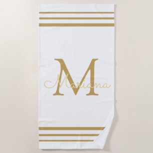 elegant modern gold personalised chic Beach Towel