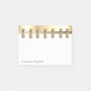 Elegant Modern Gold Pineapples Post-it Notes
