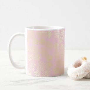 Elegant modern gold & pink pineapple pattern coffee mug