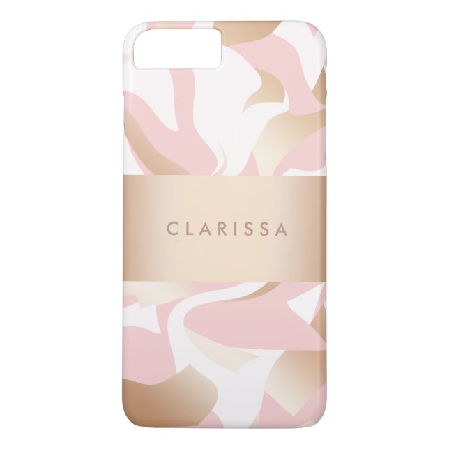 Elegant modern gold pink white abstract pattern Case-Mate iPhone case (Back)