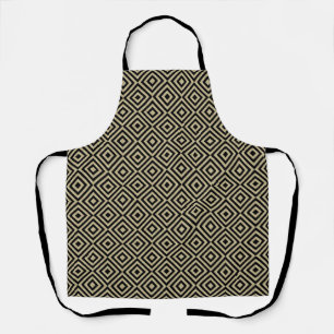 Elegant Modern Gold Squares Diamonds Tiles Pattern Apron