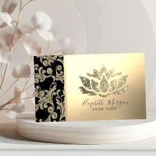 Elegant Modern Gold Swirls,Lotus Business Card