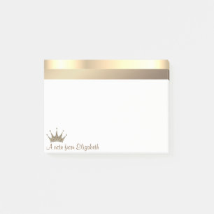 Elegant Modern Gold Tiara - Personalised Post-it Notes